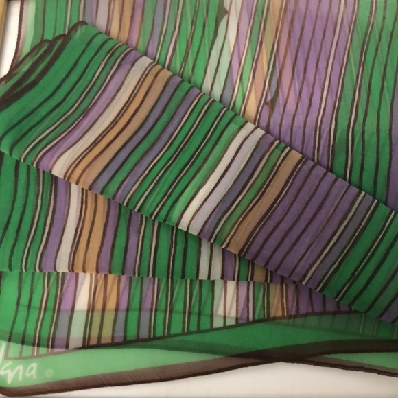 70’s Vera Neumann Sophisticated Chiffon Oblong Scarf. - Picture 6 of 13